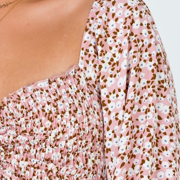 Princess Polly Daxton Floral Smocked Crop Top 0 - Picture 5 of 5
